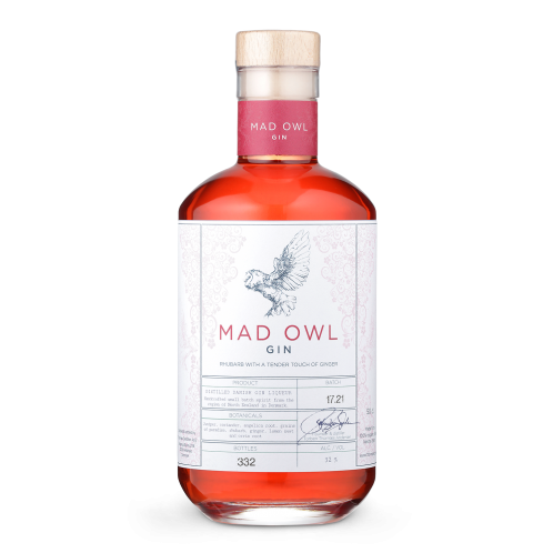 Mad Owl Gin Likør Rhubarb - 32% ABV - 50 cl.